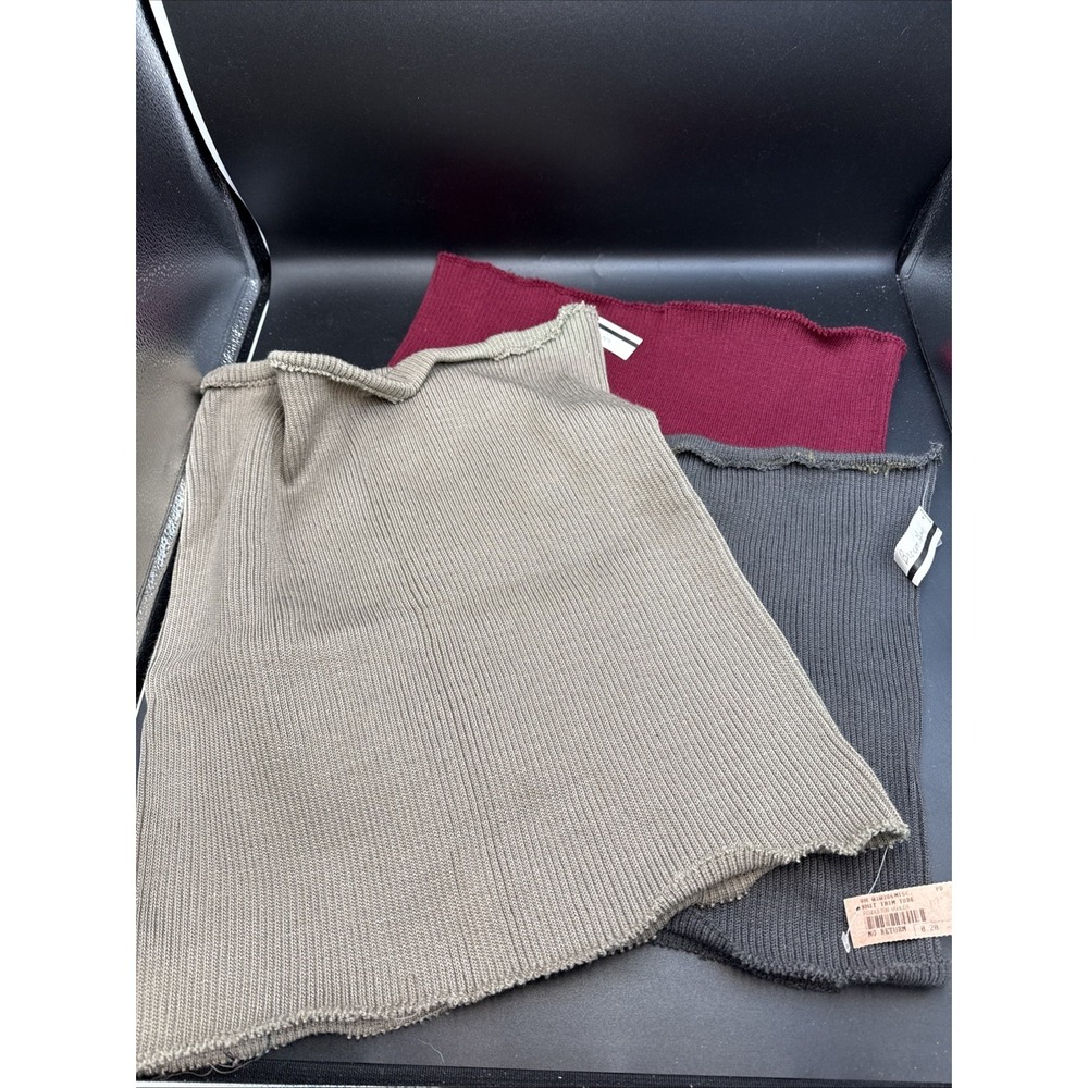 Lot Pendleton Woolen Mills Knit Trim Tube Fabric Remnants Brown‎ Gray Maroon